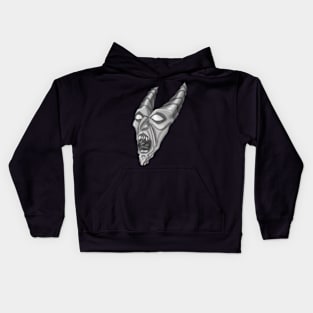 Angry Krampus Head Grayscale Kids Hoodie